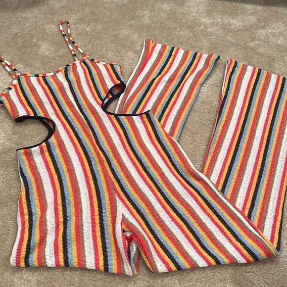 NWT Zara striped cut out knit jumpsuit Size M - Picture 8 of 10